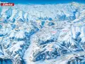 Mapa narciarska Zillertal z zaznaczonymi trasami, wyciągami i szczytami.