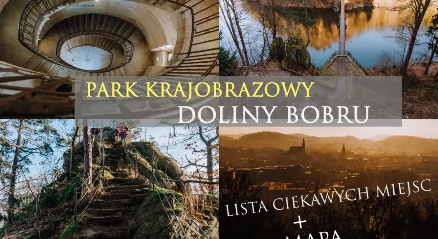 Park Krajobrazowy Doliny Bobru oferuje liczne atrakcje: kręte schody, kamieniołom, skalne ścieżki i panoramę miasta.