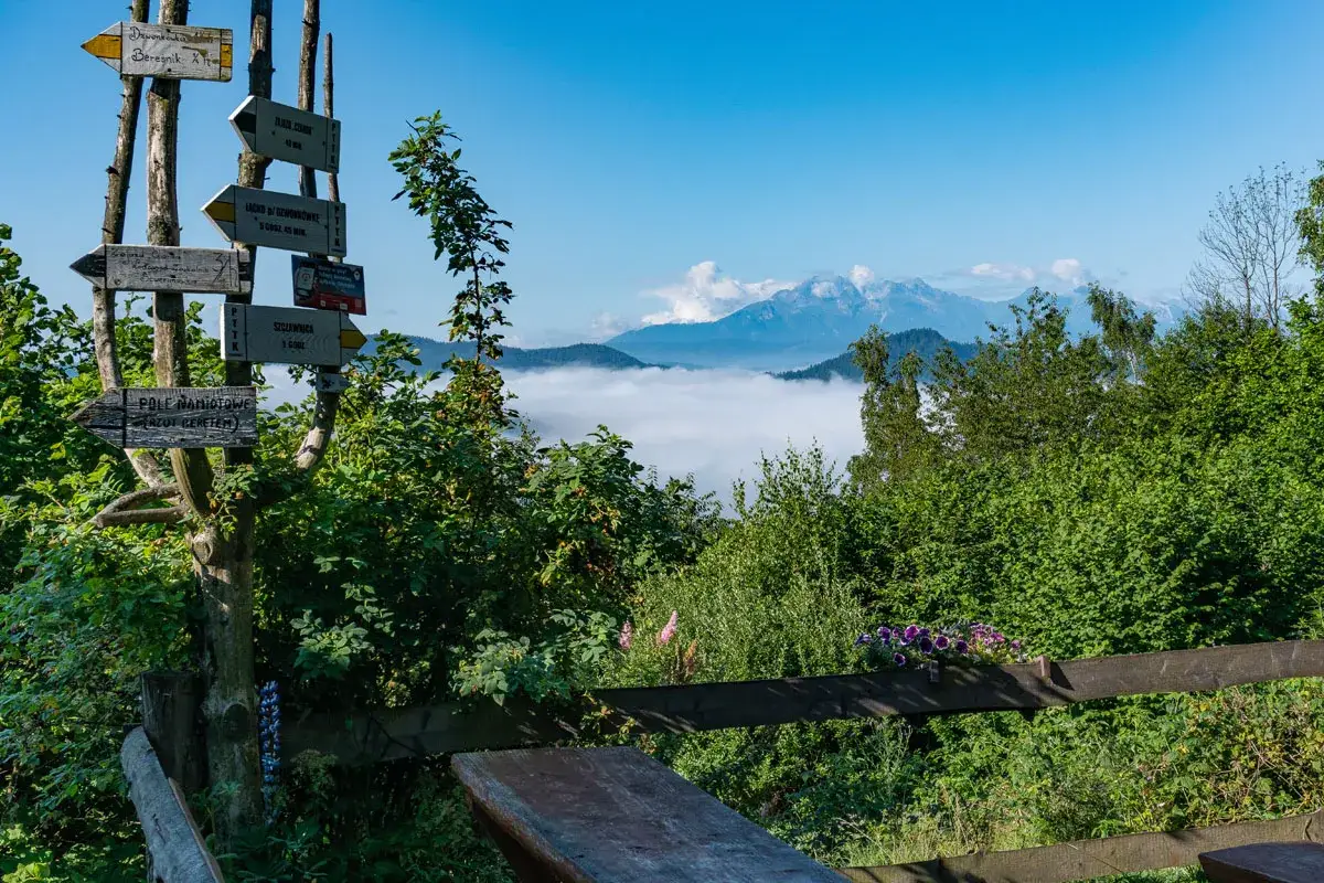 Bac&oacute;wka pod Bereśnikiem widok z tarasu Pieniny Tatry