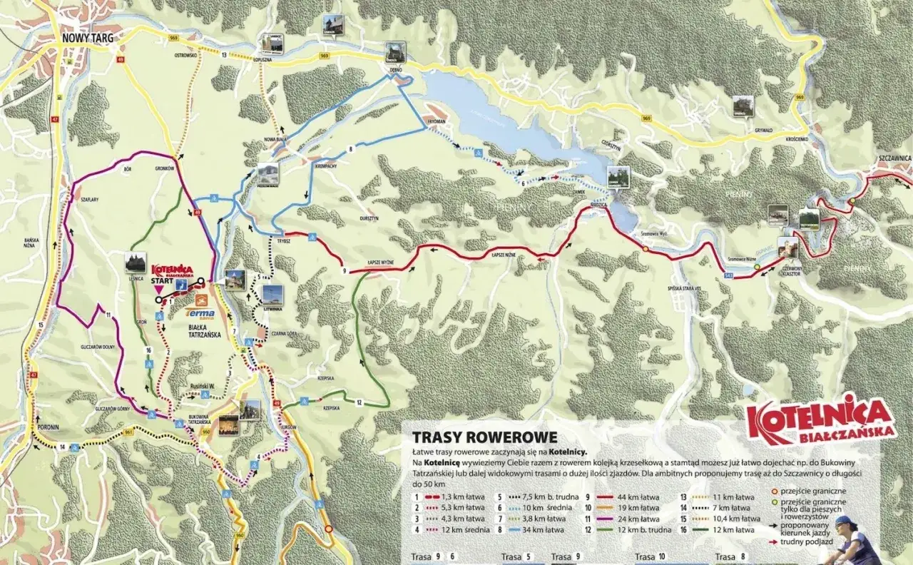 Mapa bacówek Białka Tatrzańska