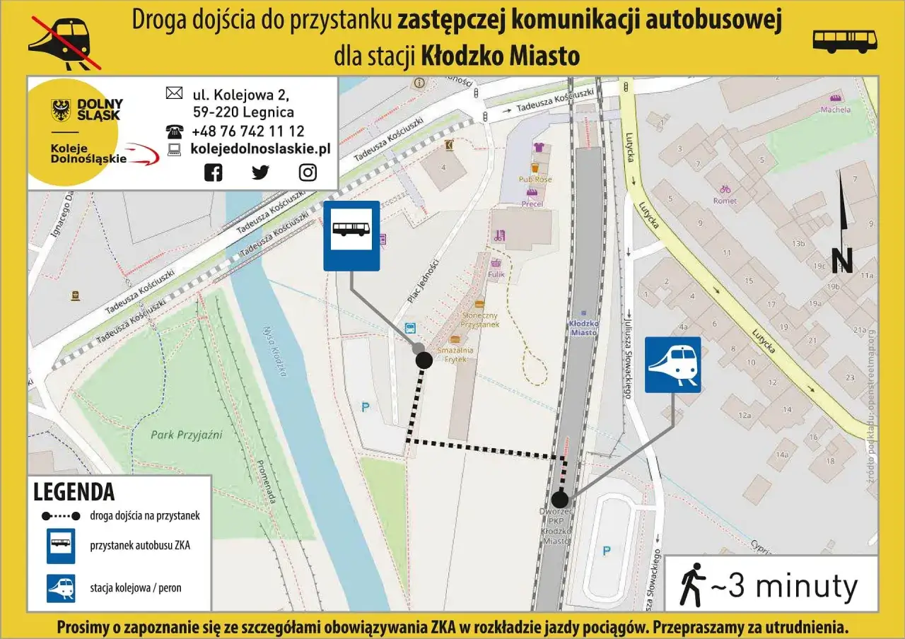 dworzec kolejowy Kłodzko Miasto busy do Gór Stołowych